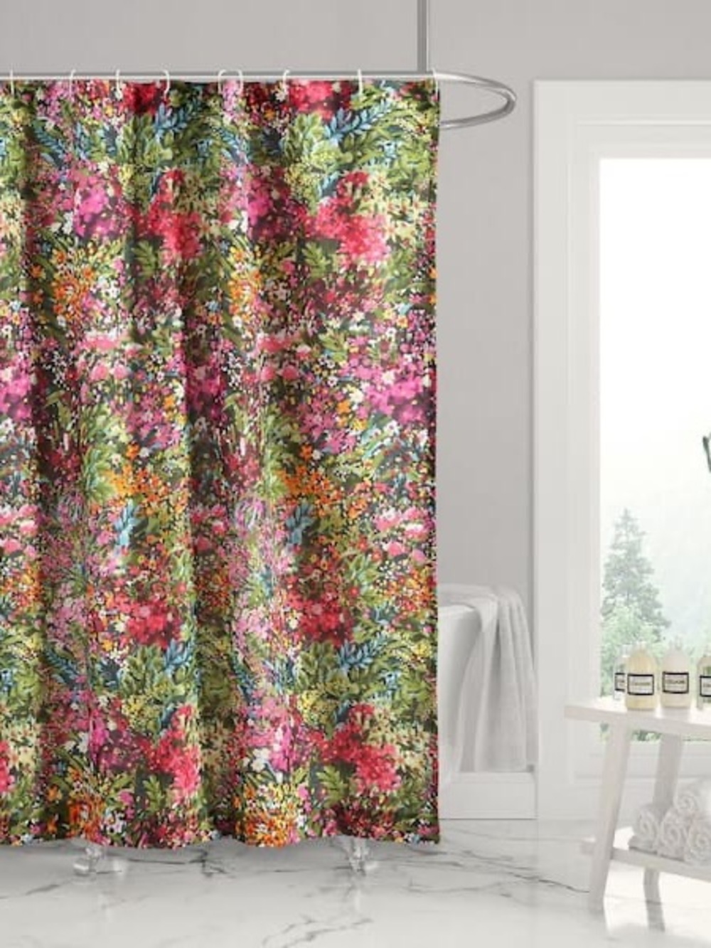 Levtex Home Basel Collection Cottagecore Boho Garden Floral Shower Curtain - Picture 2 of 4